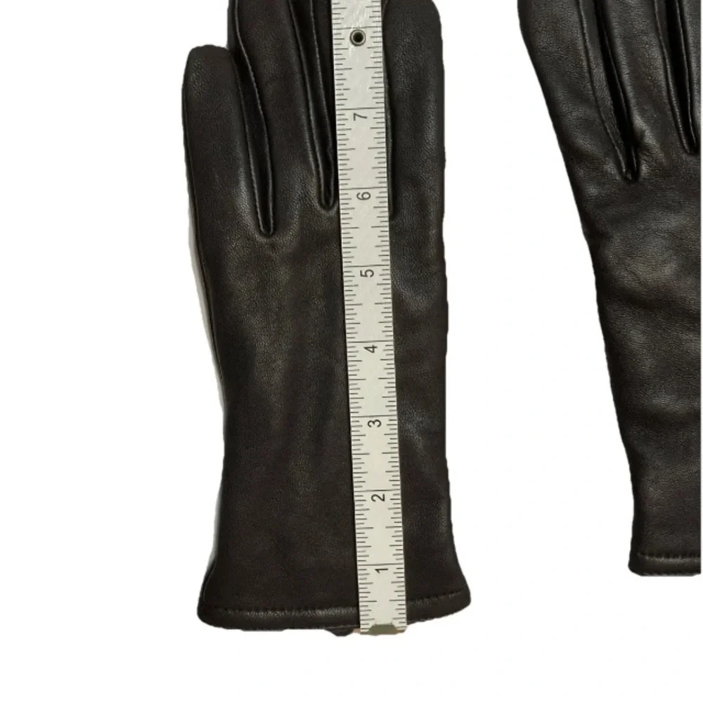 Vintage Chocolate Brown Leather Gloves Thinsulate Lined Women's Fall Winter M